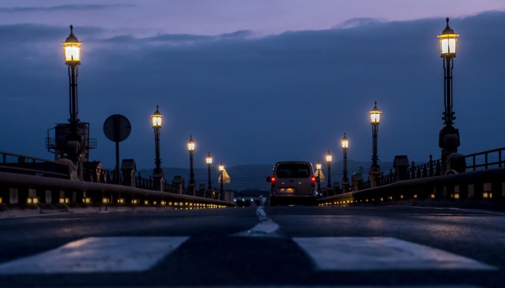 bridge lights car vehicle road 6314795