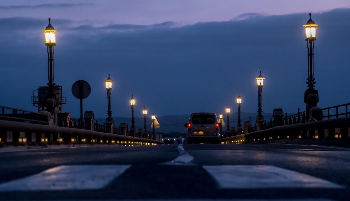 bridge lights car vehicle road 6314795